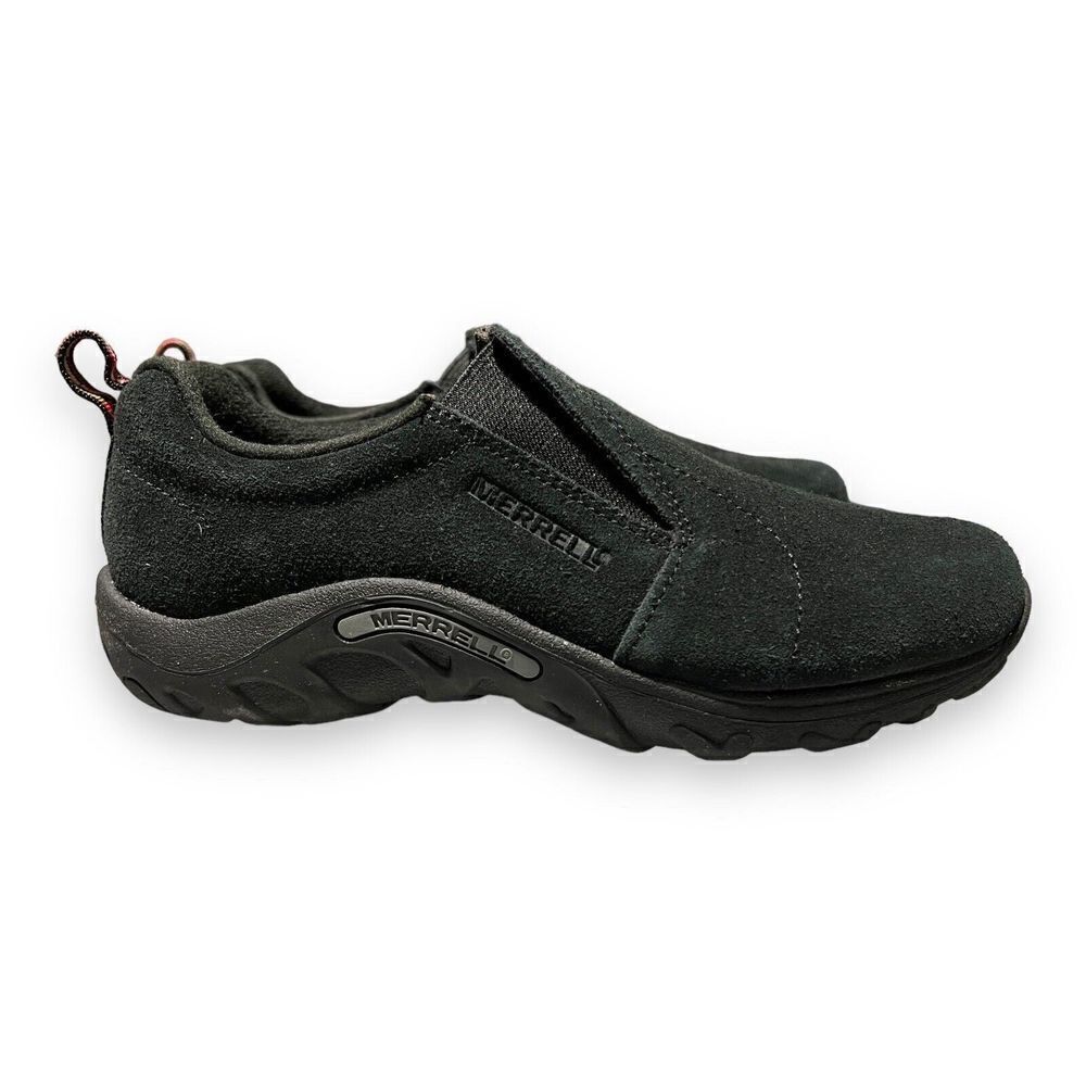 Merrell KIDS 4.5 Black Suede Jungle Moc, Nubuck Leather, J95631 EU 35.5 Slip On‎